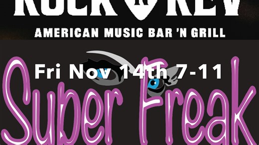 Super Freak brings the party to Rock “N Rev this Friday night! Enjoy your favorite hits, great food, and drinks from 7–11 PM. Don’t miss it! | Super Freak The Band | Facebook