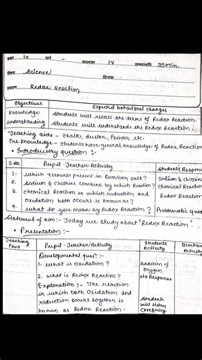 science lesson plan class 9th #education #viral #shorts #bachelor #internship #lessonplan #studyidea
