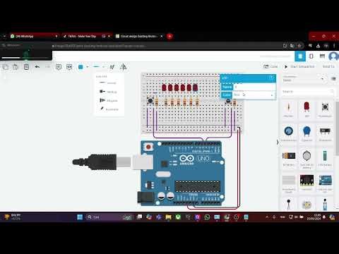 Cara membuat simulasi LED running di Tinkercad (M.Bagus.S)