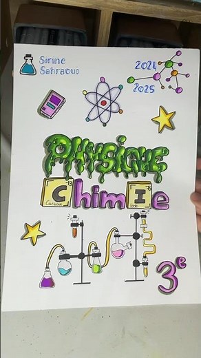 Page de garde Physique-Chimie 2024/2025 ! #drawbysirine #backtoschool #dessin #drawing #imagination