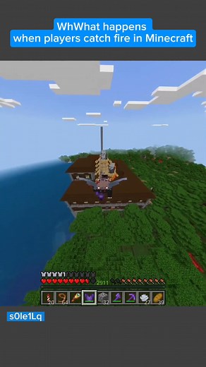 What happens when players catch fire in Minecraft #minecraft | Yourraz
