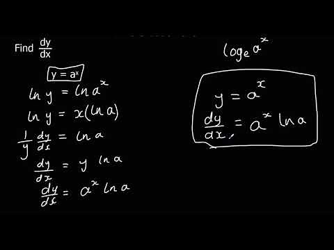Differentiation of a^x