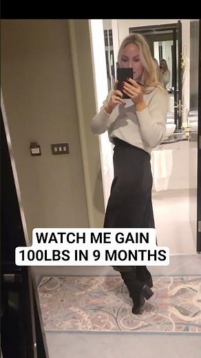 Watch me gain 100lbs in 9 months. Morbidly obese by the end 🙈😅😅 #weightgain #pregnancyweightgain