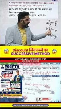 Discount निकालने का successive Method trick #ssc #cgl #cpo #maths #ssccgl #gd #mts #shorts #maths