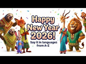 Happy New Year 2026 in Different Languages (A–Z) | Zootopia Style