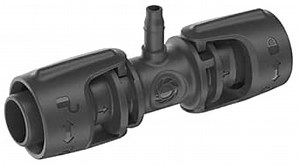 Gardena Micro-Drip-System Reducing T-Piece: Practical T-Connection for Transition Between 13-mm Pipe and 4.6-mm Pipe, Quick & Easy Connection Technology, Reusable (13204-20)