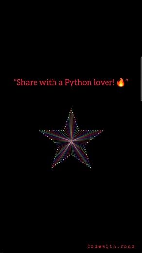 📌 “Star Pattern Using Python Turtle 🐍⭐️”#python #animations #codingreels #design #creativecoding