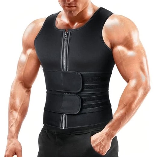 Men's Sauna Vest: Double Sweat Belt Body Shaper