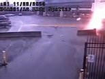 Moment car explodes on the US-Canada border
