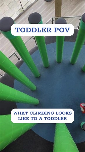 Here's what our climbing walls look like to your little ones 👀 So when they climb to the top it's even more impressive! 🙌 👉 https://eu1.hubs.ly/H0p3lxx0 #Climbing #Toddler #Adventure #POV #RockUpSummerClimb #ReachNewHeights | Rock Up Watford