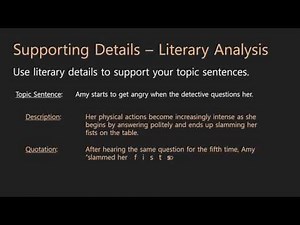 Essay Writing | Body Paragraphs | 08b Literary Details