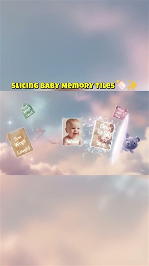 Slicing Baby Memory Tiles 🍼✨ | Dreamy ASMR Scene #aiasmr #veo3 #babycore