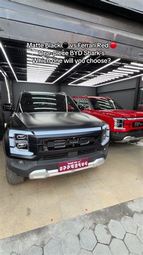 Matte Black vs Ferrari Red BYD Shark Comparison