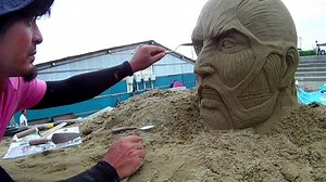 11K views · 371 reactions | Enoshima Attack on Titan Sand Art Exhibition by Sculptor Toshihiko Hosaka | Attack on Titan Wiki | Facebook