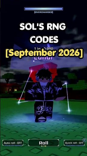 SOL'S RNG CODES September2026|ALL Working Codes Potion Chests Rare Potion|#shorts #robloxcodes2026