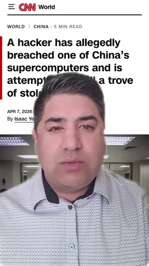 major breaking news allegedly a hacker has got into a supercomputer in China and selling Chinese State secrets on the dark web