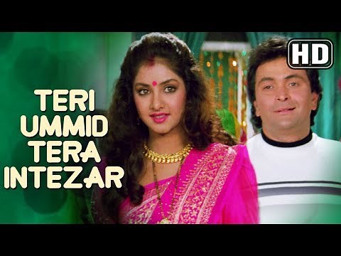 Teri Ummid Tera Intezar Karte Hai (HD) - Deewana Song - Rishi Kapoor - Divya Bharti - Filmigaane