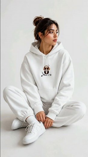 Premium White Hoodie for Men & Women | 360 GSM Cotton Oversized Hoodie | Minimal Chest Print Hoodie