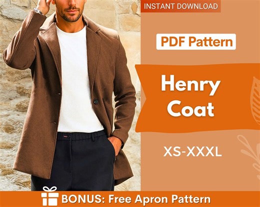 Coat Sewing Pattern for Men | Jacket Sewing Pattern Men | Coat Pattern | Men Jacket Sewing Pattern | Men's Sewing Pattern | Coat Jacket Men - Etsy UK