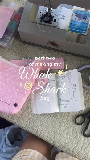 janie’s daisies on Instagram: "the process of perfecting my whale shark pattern, pt 2 ｡𖦹°‧⭑.ᐟ here’s some bts of making my pink shark! #sewing #whaleshark"