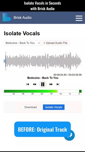 Isolate Vocals in Seconds | Extract Vocal Tracks - Before & After Test #audio #editaudio
