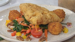 Collard greens salad with fried catfish: Get the recipe!
