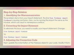 Fixing TypeError in Firebase Connection: 'module' object is not callable