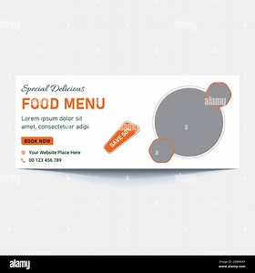 Restaurant food menu social media marketing web banner. Pizza, burger or hamburger online sale promotion video thumbnail. Fast food website background Stock Vector Image & Art - Alamy