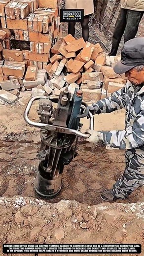 Ground Compaction Using Electric Tamping Rammer | best for Foundation Soil Compacting #tool
