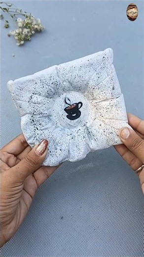diy cup holder | Aesthetic tea coaster diy 🔥☕#explore #cementdiy #best #trending #handmade