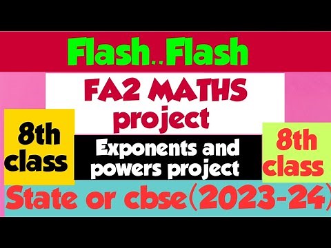 8th Class FA2 MATHS project/ Exponents and Powers Project/ Maths Projects/8th class Projects