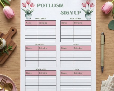 Floral Spring Potluck Sign up Sheet Printable, Editable Canva Sign up Form, Party Planner, Organize Food Dishes, Potluck Form - Etsy