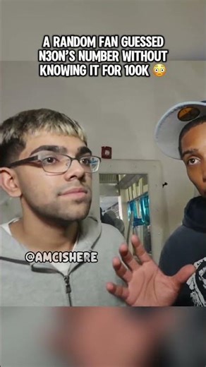 A random fan guessed N3on’s number without knowing it for 100k #n3on #n3onclips
