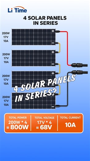 4 SOLAR PANELS IN SERIES #shorts
