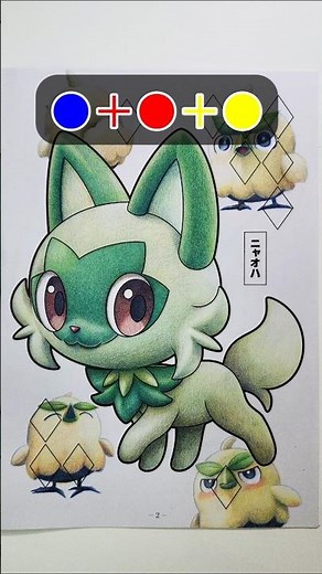 Coloring Nyaoha using only 3 colors! #Pokemon30thAnniversary #pokemon #Browt #hatsunemiku #colorm...