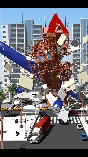 3D Plane Crash - Blender Simulation