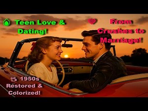 🔥 Teen Love & Dating in the 1950s: From Crushes to Marriage! (Restored & Colorized)