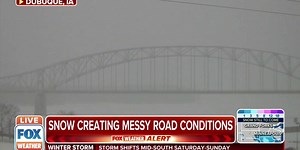 Watch: Iowa bridge hardly visible during winter storm  | Latest Weather Clips | FOX Weather