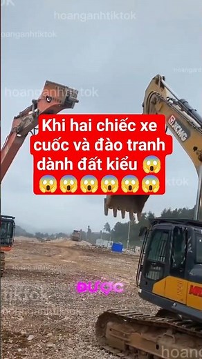 when two excavators and a bulldozer fight each other for the land 😱😱😱😱😱