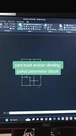 Cara Buat Arsiran Dinding di AutoCAD dengan Parameter Block