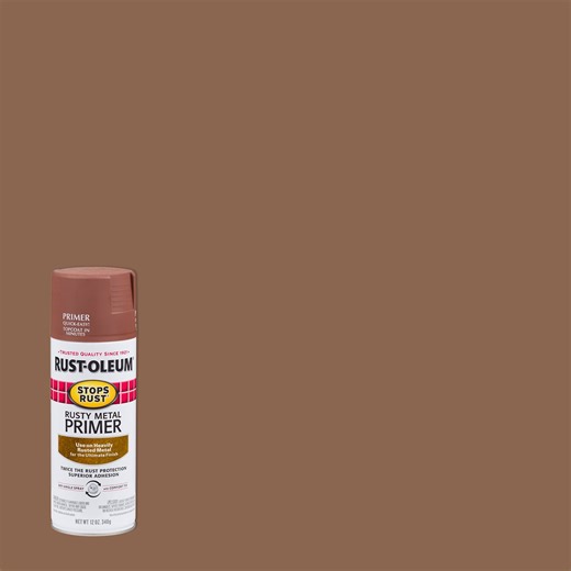 Brown, Rust-Oleum Stops Rust Rusty Metal Primer Spray Paint-7769830, 12 oz