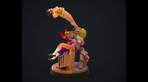 Chun-Li vs Vega/Balrog -Street Fighter II Animated Movie Art by Ian Robinson | Chun-Li