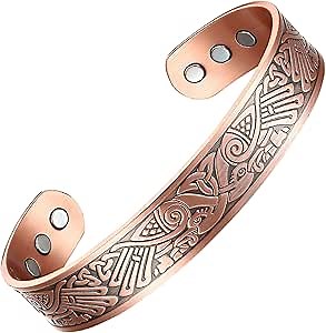 Amazon.com: BioMag Copper Bracelet for Men, 99.99% Pure Copper Magnetic Bracelets with 6pcs 3500 Gauss Magnets, Adjustable Cuff Bangles with Jewelry Gift Box : Health & Household