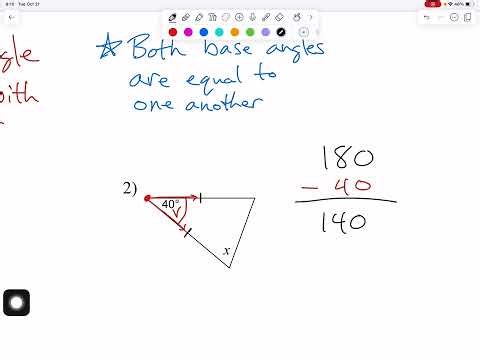 Solving for Isosceles Triangles 10/21/25