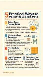 🎯 5 Practical Ways to Master the Basics in MathDesigned for long-term understanding and confidence! #mathematics #math | Prof Math Wizard