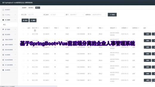 051基于SpringBoot Vue前后端分离的企业人事管理系统