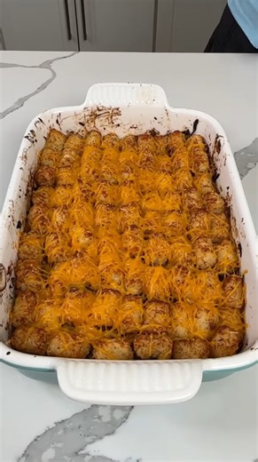 Sloppy Joe tater tot casserole dinner