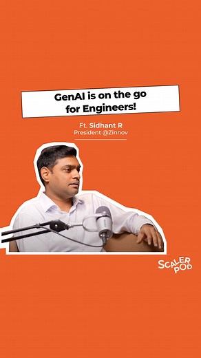 1.5K views · 15 reactions | The application of GenAI has been developing and growing in fields like engineering. In this ScalerPod, Sidhant Rastogi, President of Strategy for Technological Businesses Tech at @Zinnov, dives deeper into how GenAI is swiftly adapted and integrated into the Software Engineering field. #SCALER #ScalerPod #GenAI . . . . . [SCALER, Scaler Pod, GenAI, Software Engineering Tools, Copilot] | SCALER | Facebook