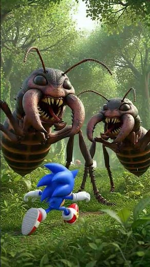 omg 🤯 Black BIG Monster 💀 Ant 🐜🐜 attack on blue Sonic #sonic