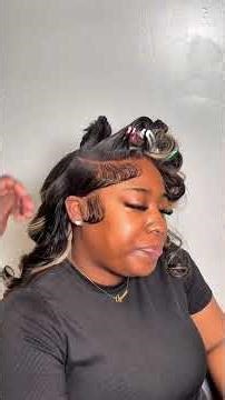 What may do this beautiful lace closure install on my client ! #curlyw #bangswig #longbob #viral